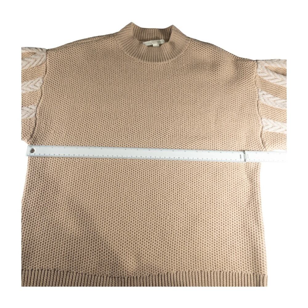 Jonathan Simkhai Women 100% Wool Balloon Sleeve Sweater Beige - Picture 8 of 11